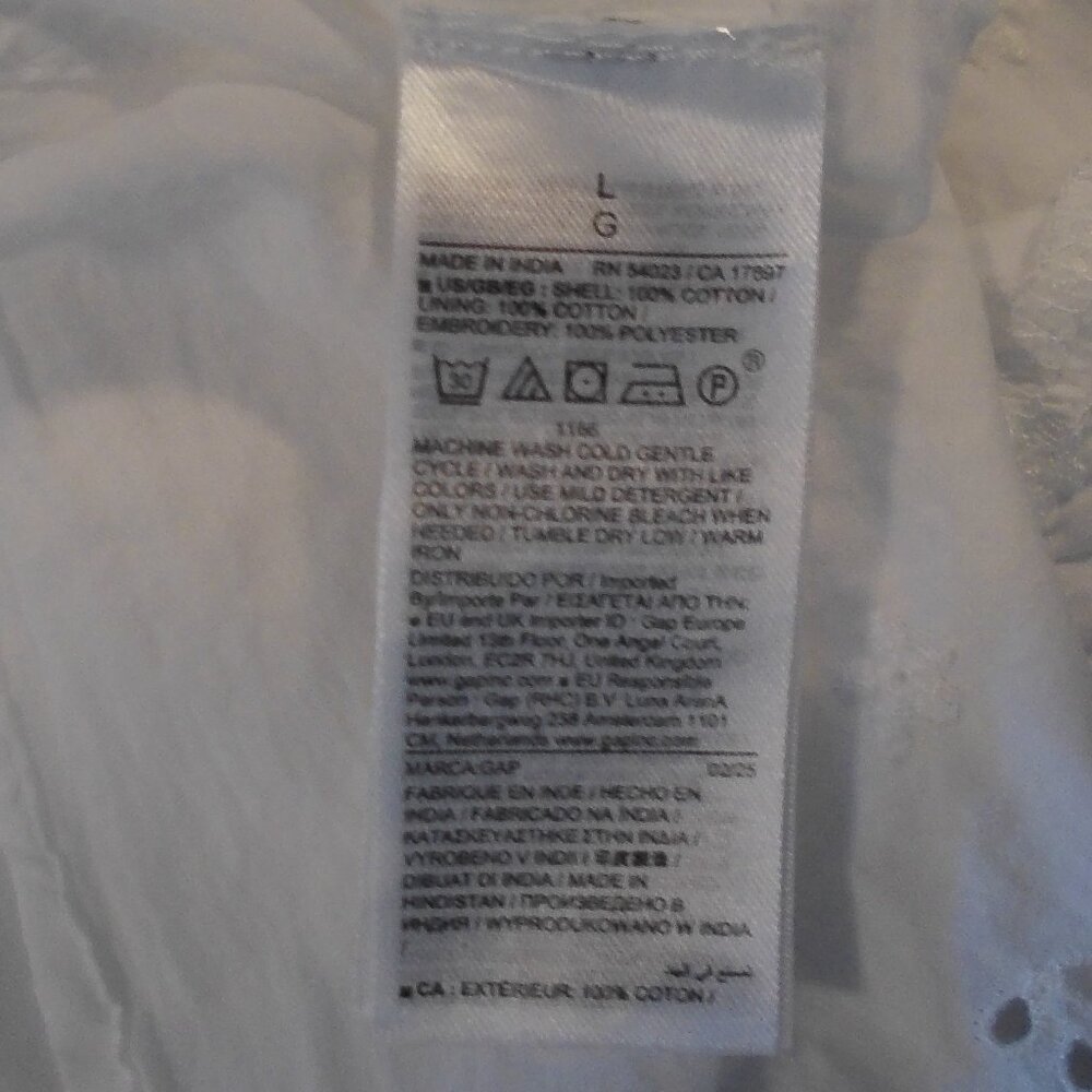NWT: Doen X GAP Eyelet Midi Dress Off White Size L - Picture 9 of 12